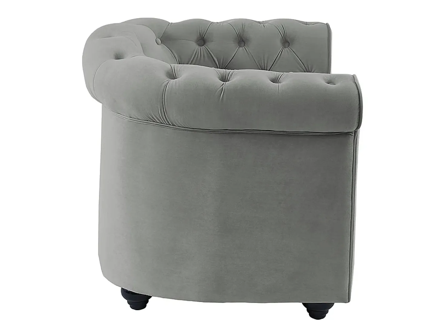 Conjunto de 2 poltronas CHESTERFIELD em veludo cinzento prateado