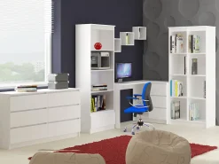 Conjunto de 3 Prateleiras Suspensas 25x25cm Brancas - Montagem Fácil