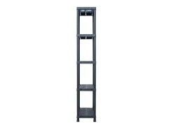 Conjunto de 5 prateleiras de armazenamento capacidade de 125 kg 60 x 30 x 180 cm plástico preto 02_0000673