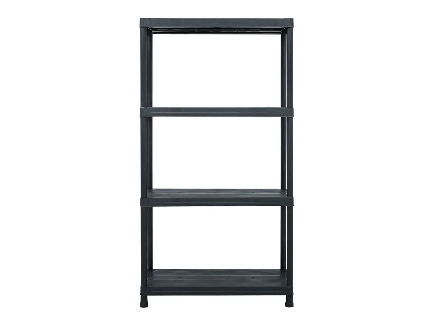 Conjunto de 5 prateleiras de armazenamento 60 x 30 x 138 cm plástico preto 02_0000674