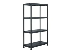 Conjunto de 5 prateleiras de armazenamento 60 x 30 x 138 cm plástico preto 02_0000674