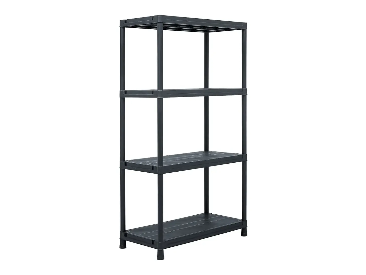 Conjunto de 5 prateleiras de armazenamento 60 x 30 x 138 cm plástico preto 02_0000674