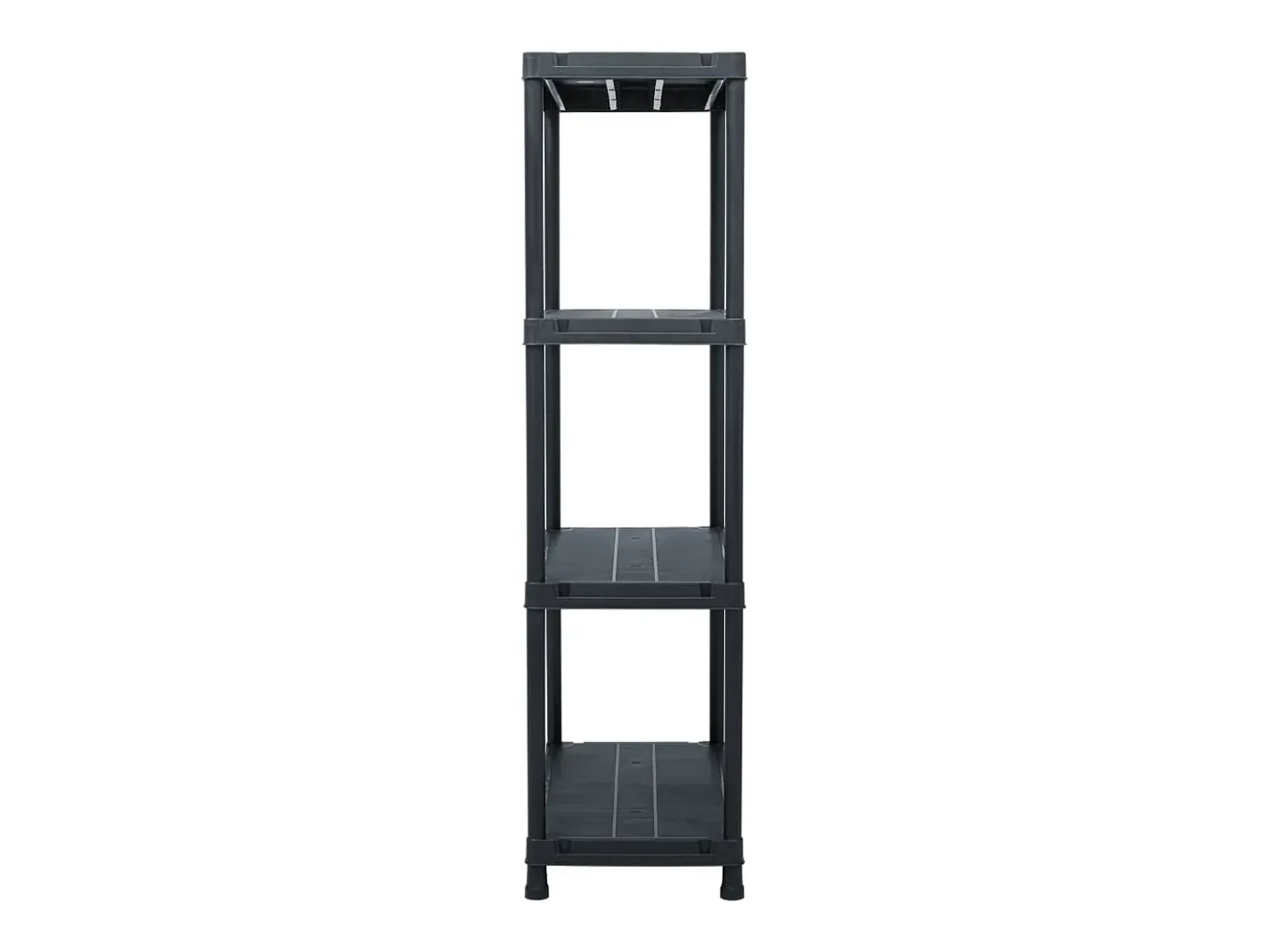 Conjunto de 5 prateleiras de armazenamento 60 x 30 x 138 cm plástico preto 02_0000674