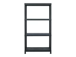 Conjunto de 2 prateleiras de armazenamento 60 x 30 x 138 cm plástico preto 02_0000670