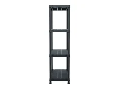 Conjunto de 2 prateleiras de armazenamento 60 x 30 x 138 cm plástico preto 02_0000670