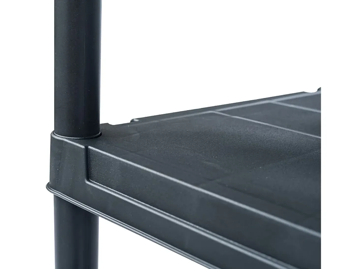 Conjunto de 2 prateleiras de armazenamento capacidade de 125 kg 60 x 30 x 180 cm plástico preto 02_0000666