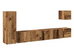 Conjunto de armário TV de parede 5 pcs madeira madeira velha