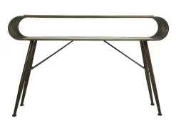 Conjunto de corredor em madeira marrom e metal