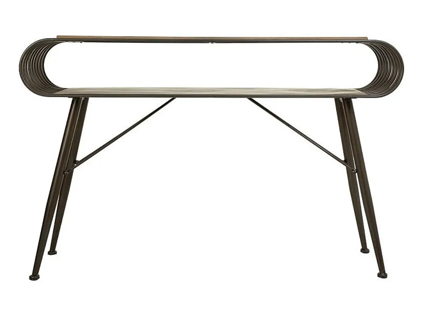 Conjunto de corredor em madeira marrom e metal