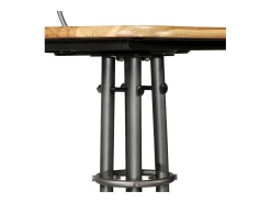 Conjunto de dois bancos de bar de design exclusivo cadeiras e assentos em madeira maciça de teca reciclada 1202129