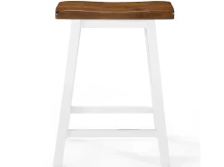 Conjunto de duas banquetas de bar de design assento em madeira maciça 1202055