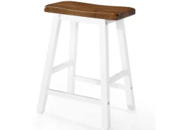 Conjunto de duas banquetas de bar de design assento em madeira maciça 1202055