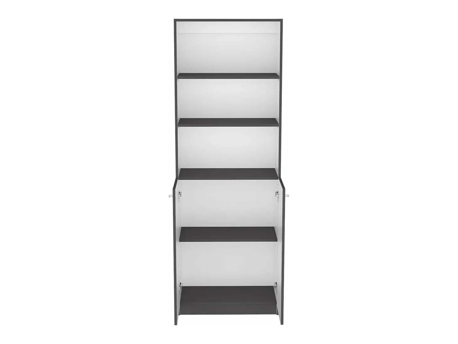 Conjunto de estante de escritório em melamina de 3 peças com prateleiras e 2 portas, 180.6 cm X 188.4 cm X 29.9 cm, Multicolor