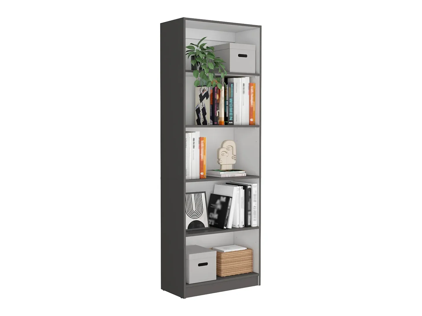 Conjunto de estante para escritório doméstico em melamina de 3 peças com prateleiras e 2 portas, 180.6 cm X 188.4 cm X 2909 cm , Multicolor