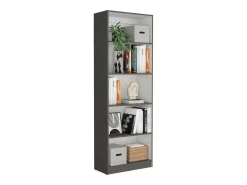 Conjunto de estantes para escritório em melamina de 3 peças com prateleiras e 4 portas , 180.6 cm X 152.8 cm X 29.9 cm , Multicolor