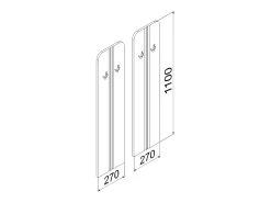 Conjunto de guarda-roupa de madeira VCM | Móveis de piso | Dimensões por painel: A. 110 x L. 27 x P. 2 cm | Por painel 2 ganchos - Balia (Branco)