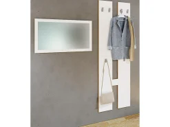 Conjunto de guarda-roupa de madeira VCM | Móveis de piso | Dimensões por painel: A. 140 x L. 57 x P. 2 cm | yes Painel 4 ganchos - Salia M (Branco)