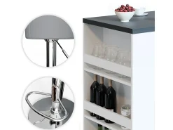 Conjunto de mesa de bar antracite/branco 57x80x106