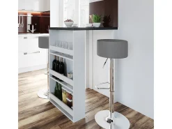 Conjunto de mesa de bar antracite/branco 57x80x106