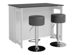 Conjunto de mesa de bar antracite/branco 116x37x90.5 dominic