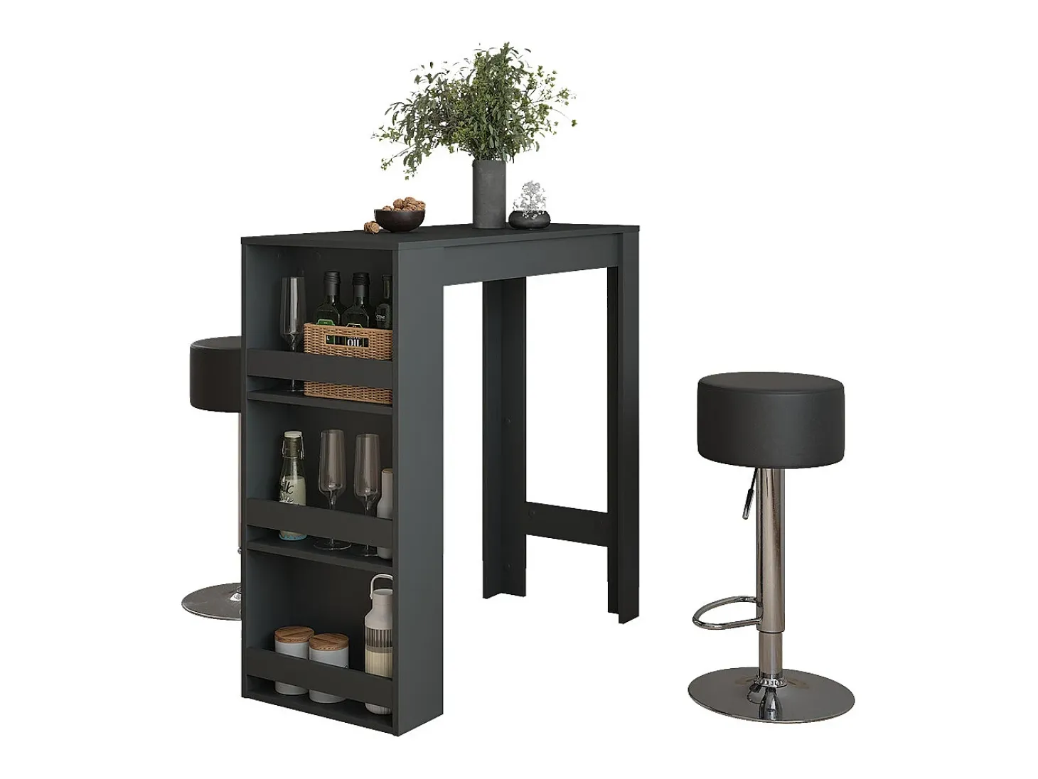 Conjunto de mesa de bar antracite 45x110x106 repose