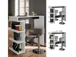 Conjunto de mesa de bar branco 108x50x103 dana