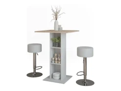 Conjunto de mesa de bar branco/sonoma 75x75x106 repose