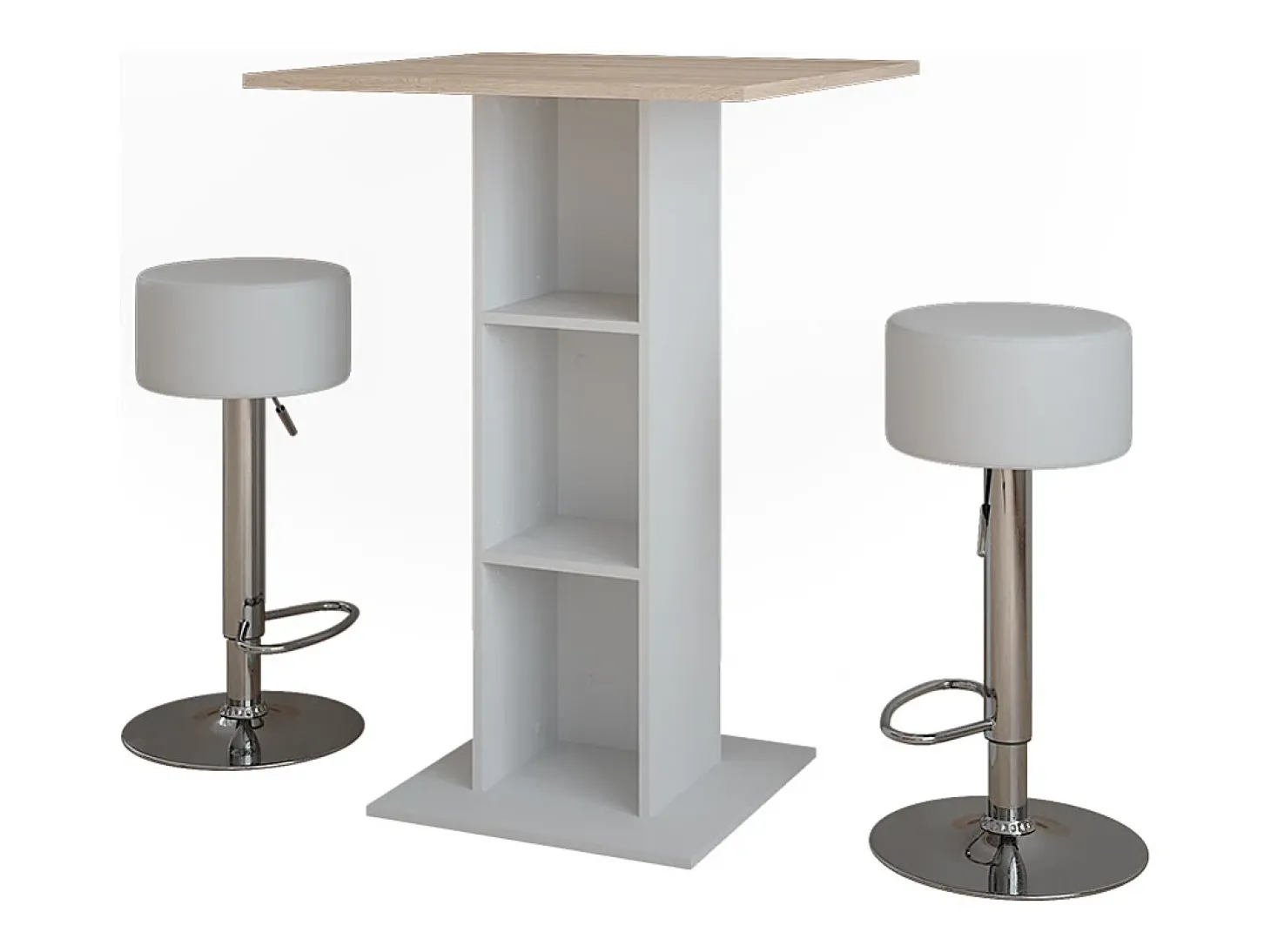 Conjunto de mesa de bar branco/sonoma 75x75x106 repose