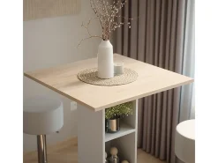 Conjunto de mesa de bar branco/sonoma 75x75x106 repose