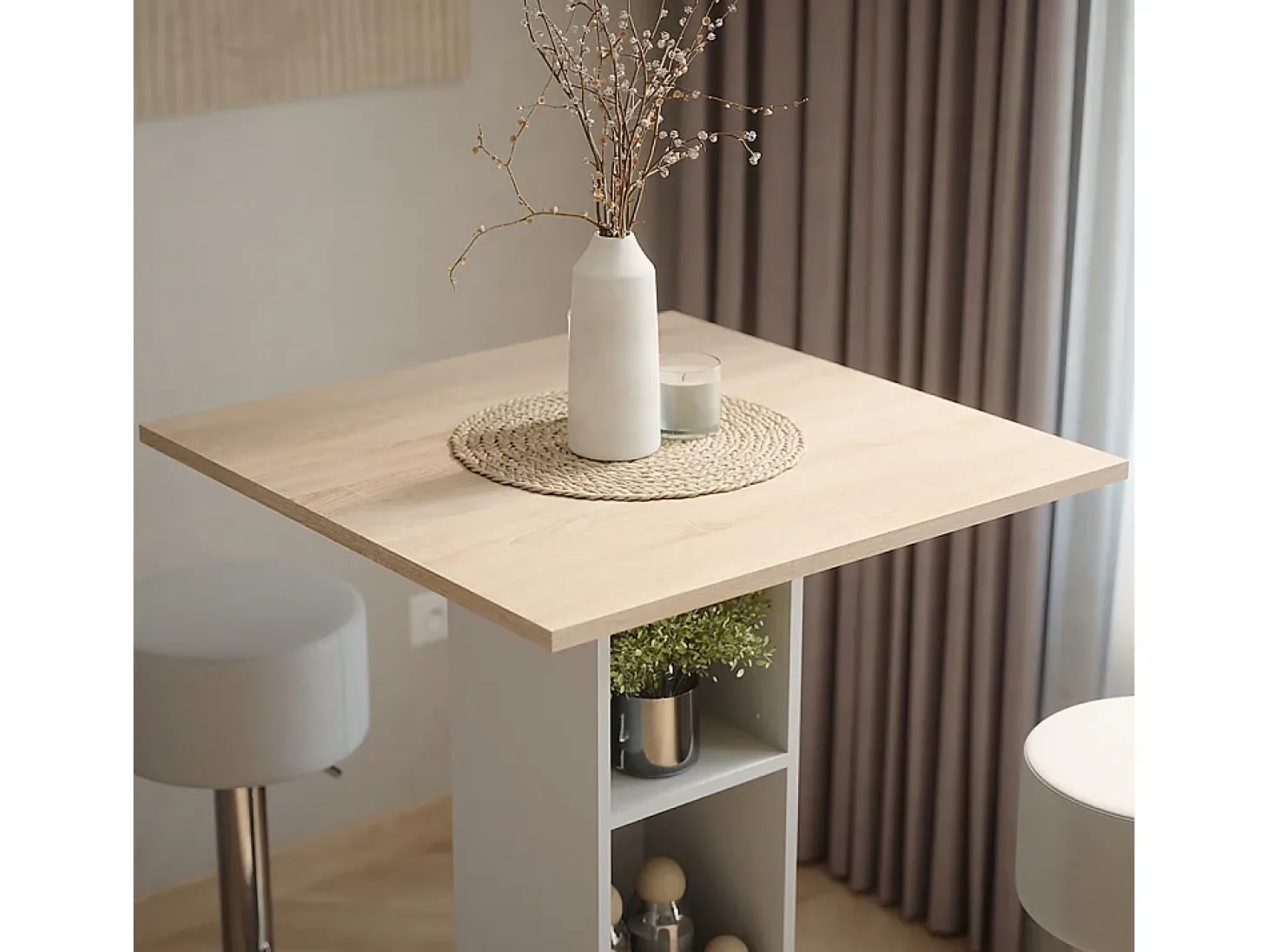 Conjunto de mesa de bar branco/sonoma 75x75x106 repose