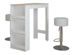 Conjunto de mesa de bar branco/sonoma 45x110x106 repose