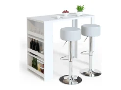 Conjunto de mesa de bar branco 57x117x106