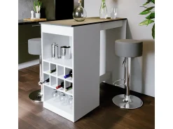 Conjunto de mesa de bar branco/antracite 115x50x104.6 ross