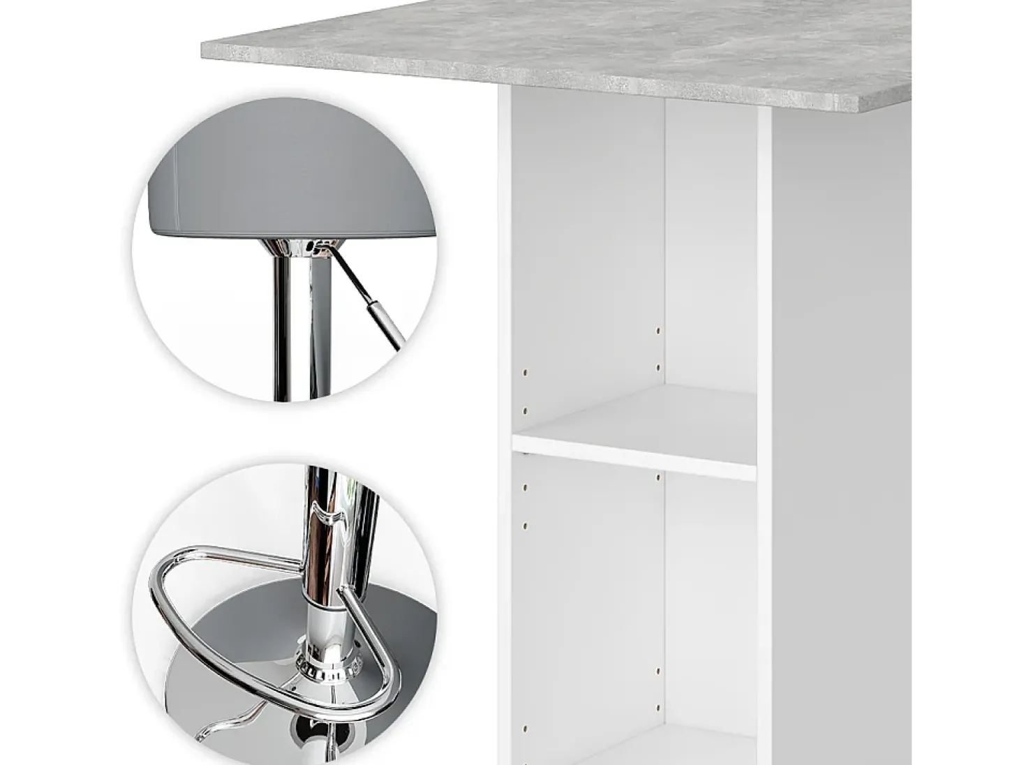 Conjunto de mesa de bar betão 70x70x109 rodeo