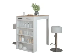 Conjunto de mesa de bar branco/sonoma 67x100x106 repose