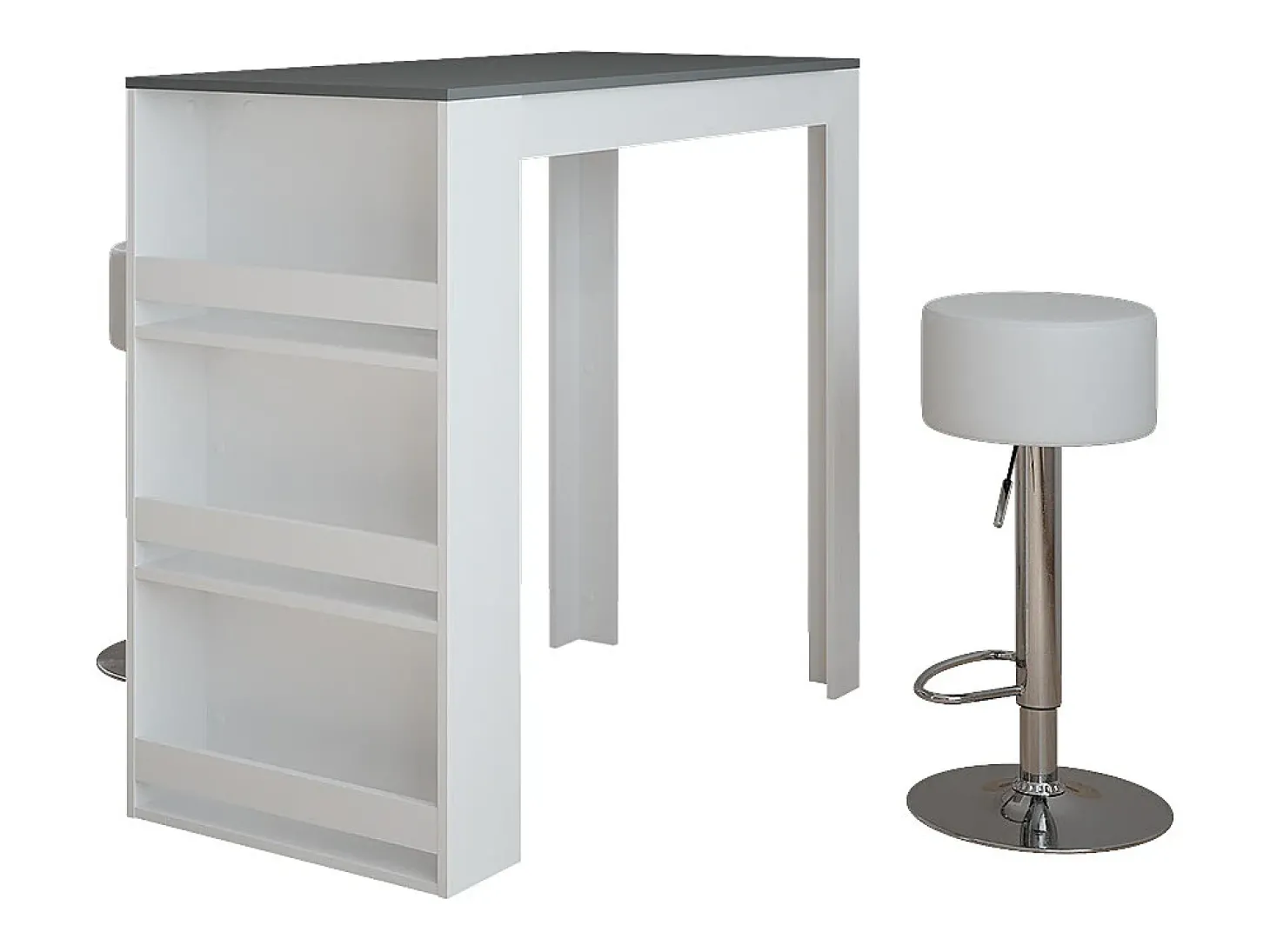 Conjunto de mesa de bar branco/antracite 57x117x106 repose