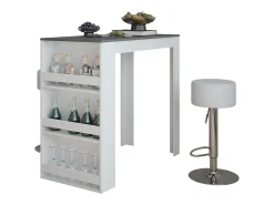 Conjunto de mesa de bar branco/antracite 57x117x106 repose