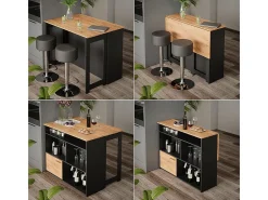 Conjunto de mesa de bar carvalho goldkraft/antracite 116x37x90.5 dominic