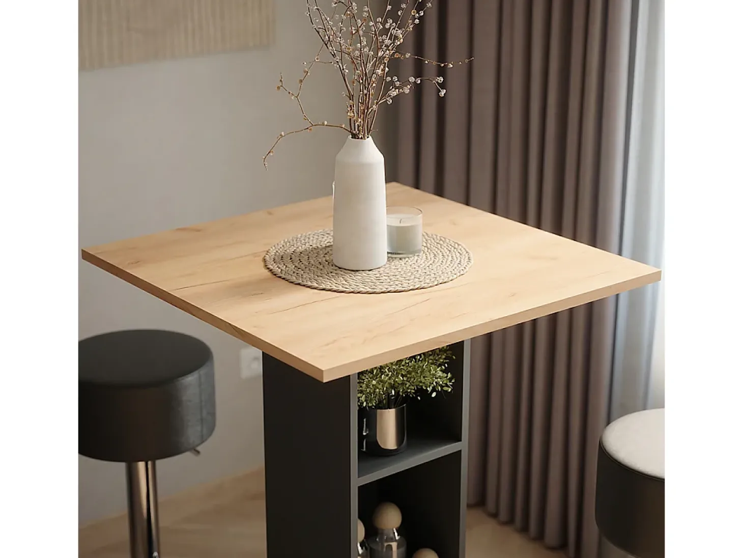Conjunto de mesa de bar carvalho goldkraft/antracite 75x75x106 repose