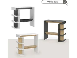 Conjunto de mesa de bar carvalho antracite/goldkraft 108x50x103 dana