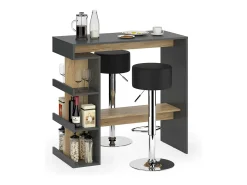 Conjunto de mesa de bar carvalho antracite/goldkraft 108x50x103 dana
