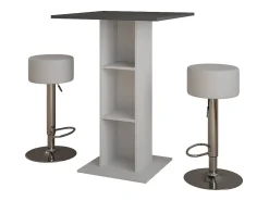 Conjunto de mesa de bar concreto/branco 75x75x106 repose