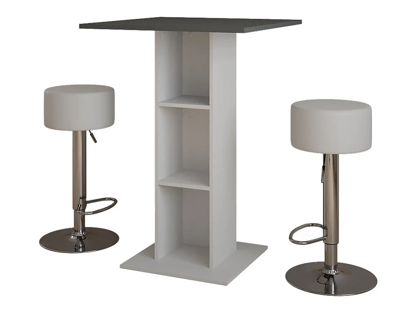 Conjunto de mesa de bar concreto/branco 75x75x106 repose