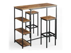 Conjunto de mesa de bar madeira antiga 120x50x105 fyrk