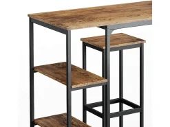 Conjunto de mesa de bar madeira antiga 120x50x105 fyrk
