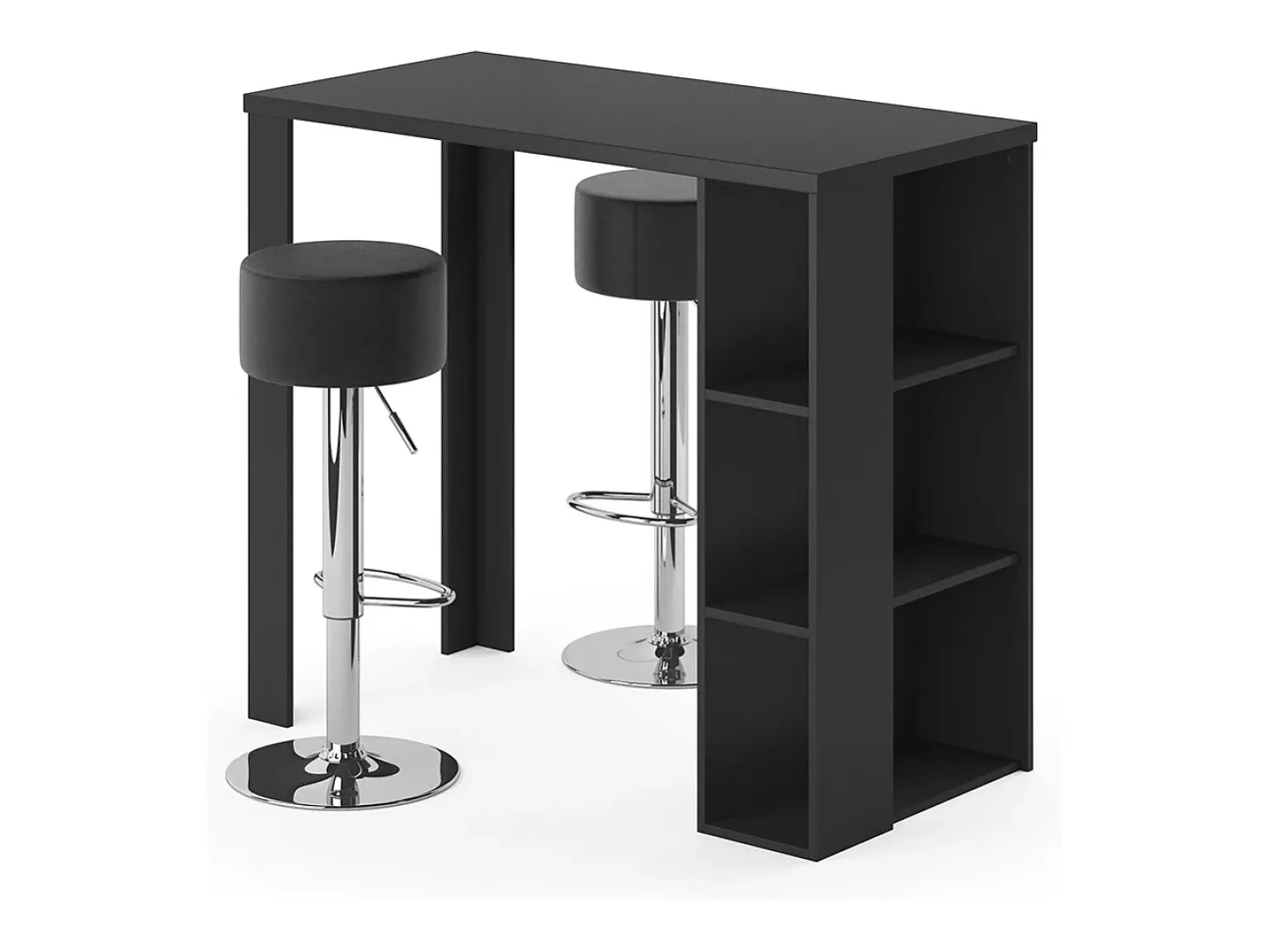 Conjunto de mesa de bar preto 120x60x105.6 noel
