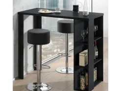 Conjunto de mesa de bar preto 120x60x105.6 noel
