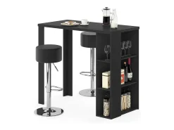 Conjunto de mesa de bar preto 120x60x105.6 noel
