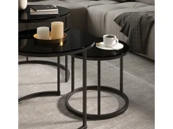 Conjunto de mesa de centro vidro 55x55x44.5 montreal
