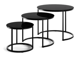 Conjunto de mesa de centro vidro 55x55x44.5 montreal
